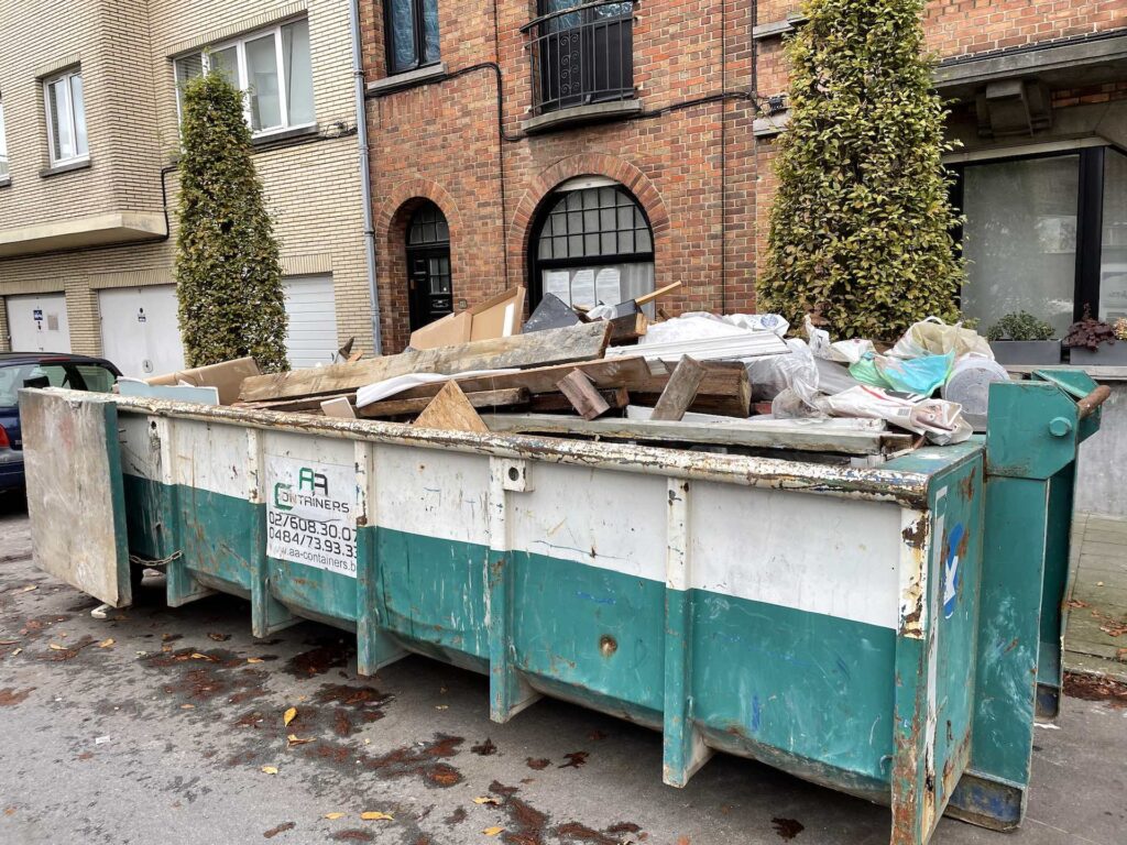 Location container dechet chantier vide maison demolition bruxelles belgique