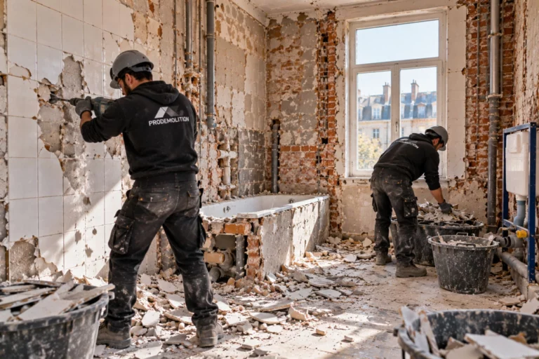 Afbraak van badkamers in Brussel