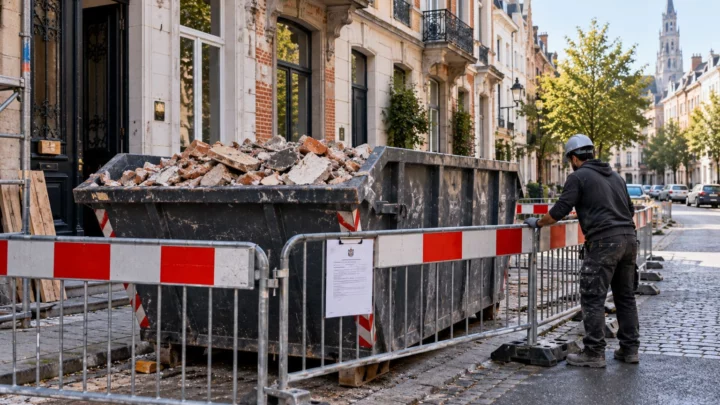 Container de chantier à Bruxelles : autorisation, taille et bonnes pratiques