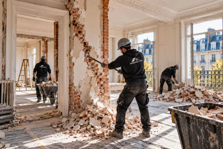 Interior demolition of flats in Brussels