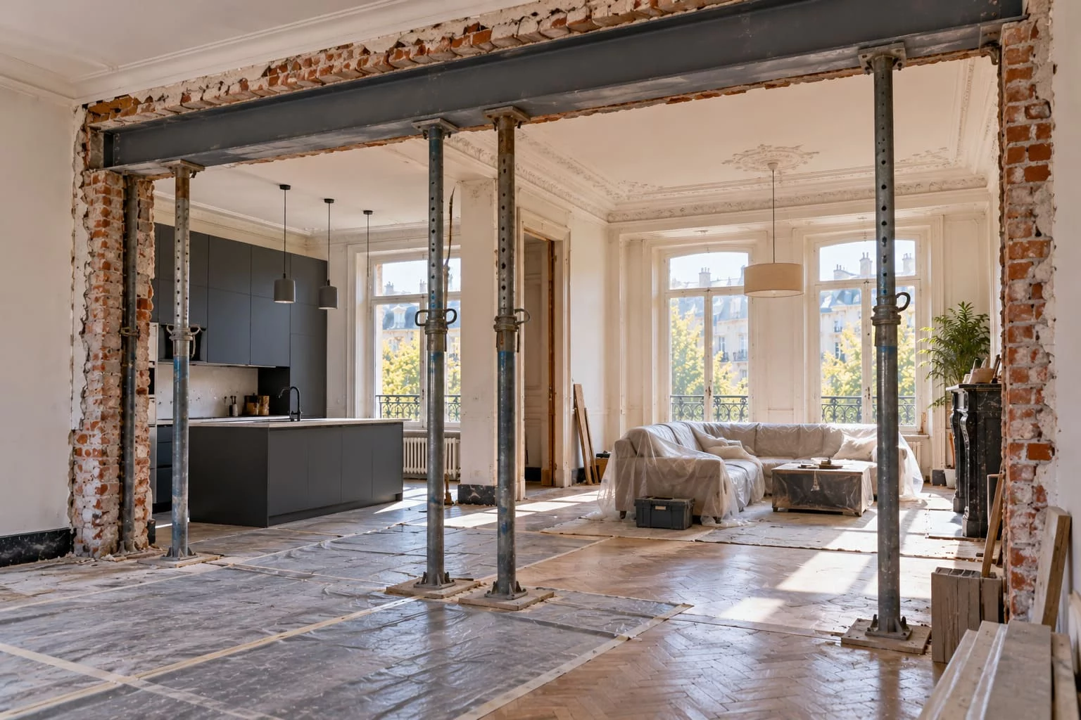 Uw keuken openmaken naar de woonkamer in een Brusselse woning: de checklist