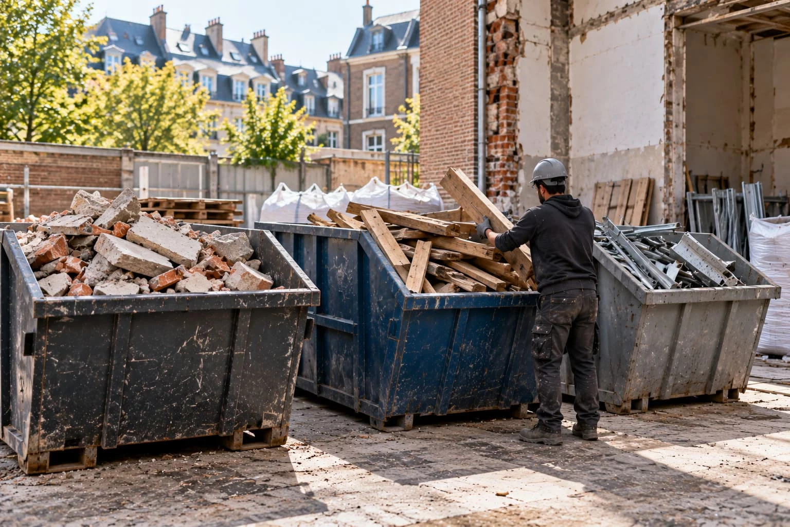 Werfafval sorteren: inert, niet-gevaarlijk, gevaarlijk